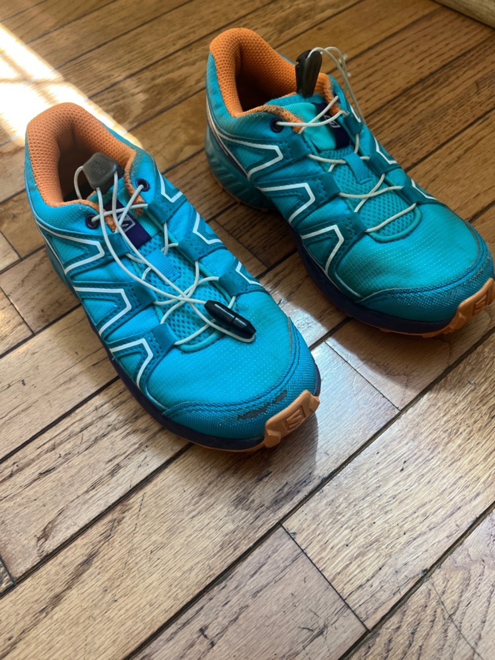Salomon Speed Cross Turquoise Athletic Sneakers with Orange Lining
